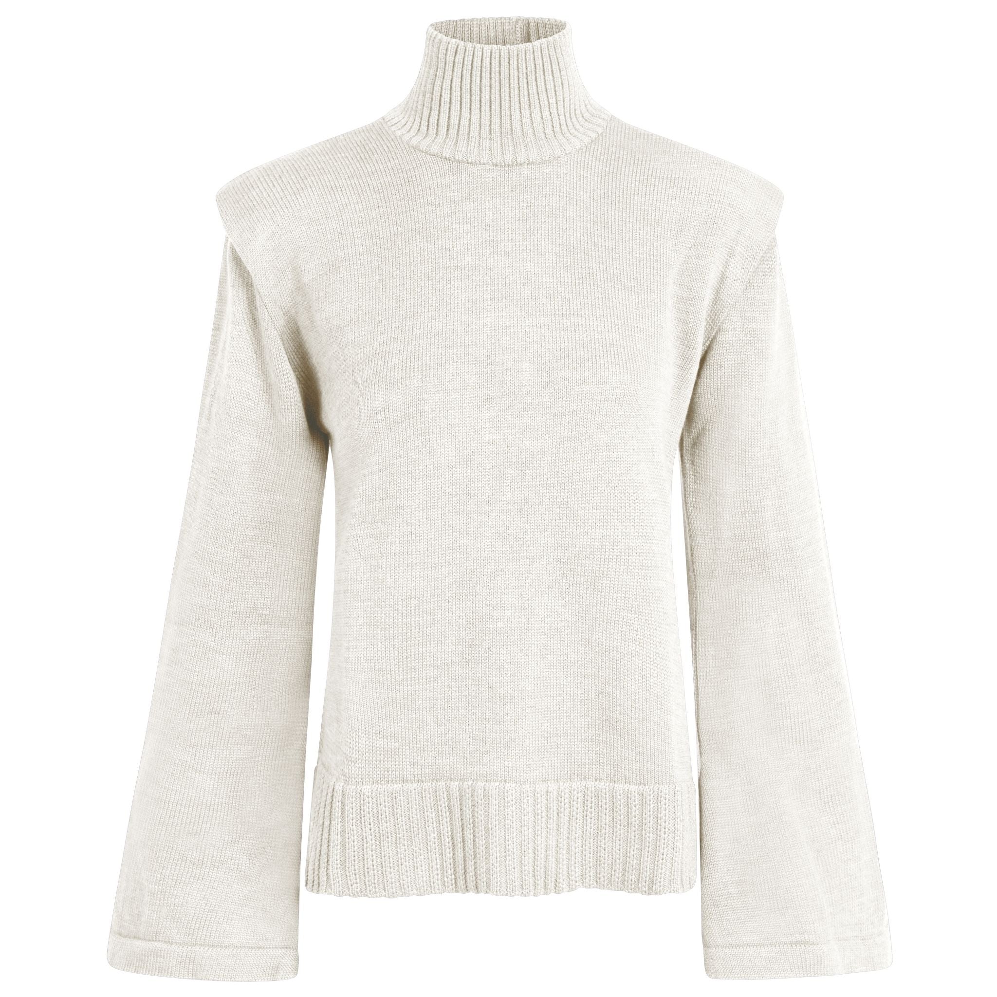 White turtleneck sweater on a white background