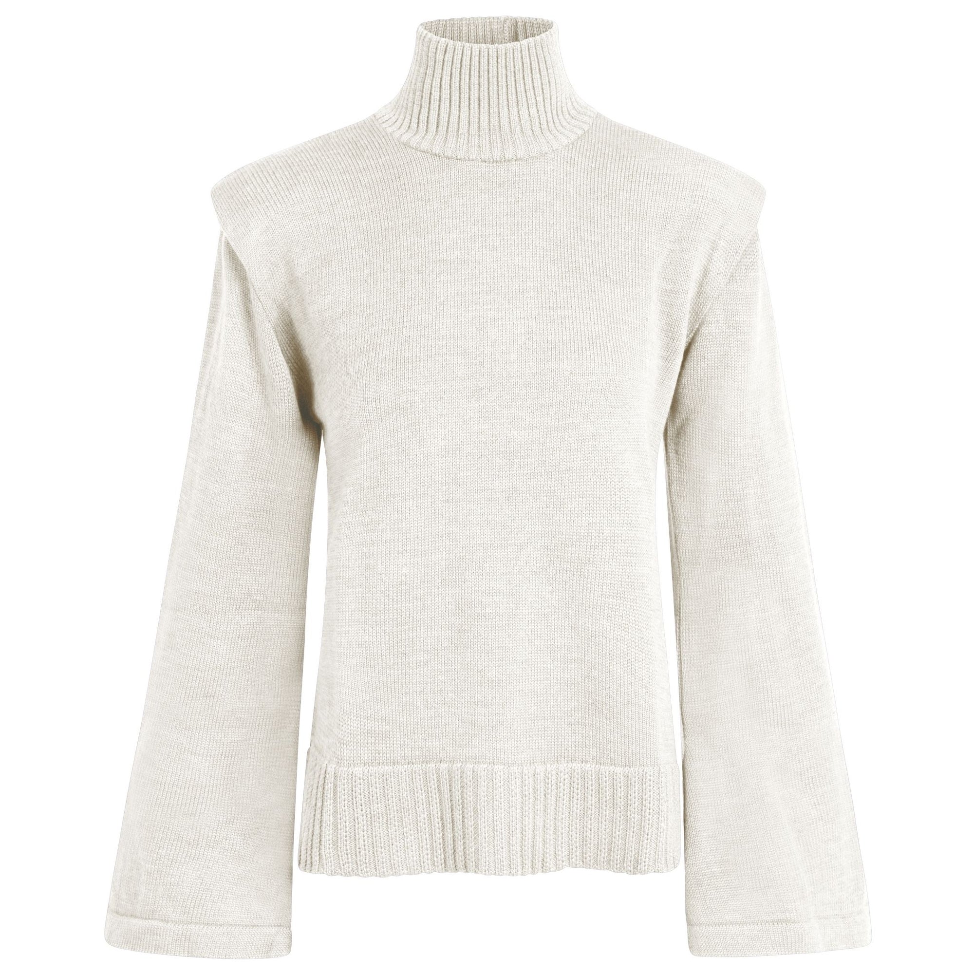 White turtleneck sweater on a white background