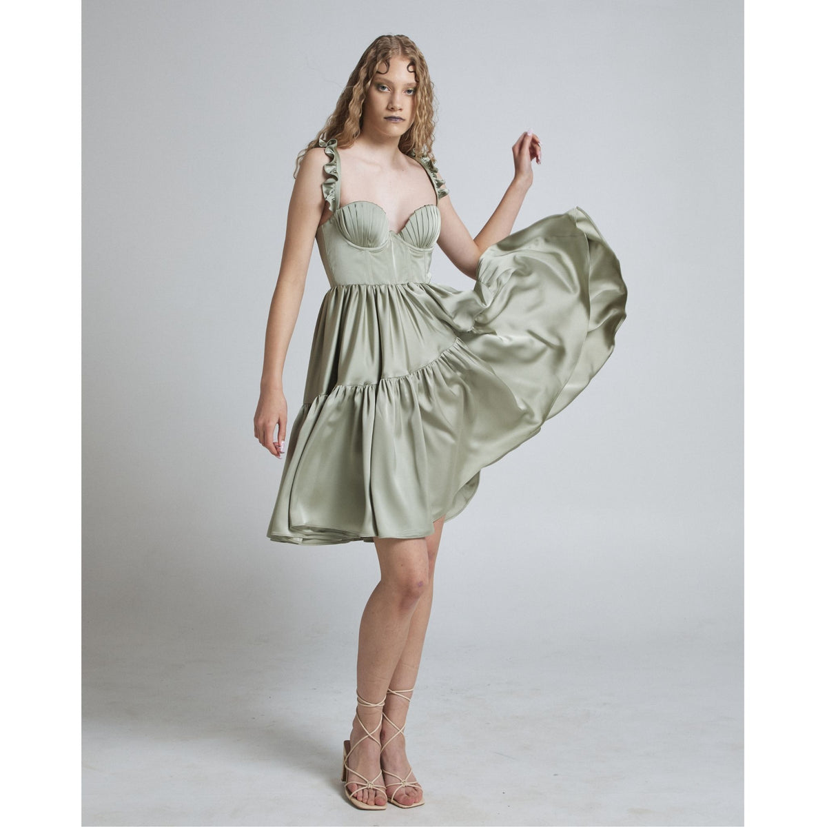 Nordic Shell 2in1 Dress in Sage Green