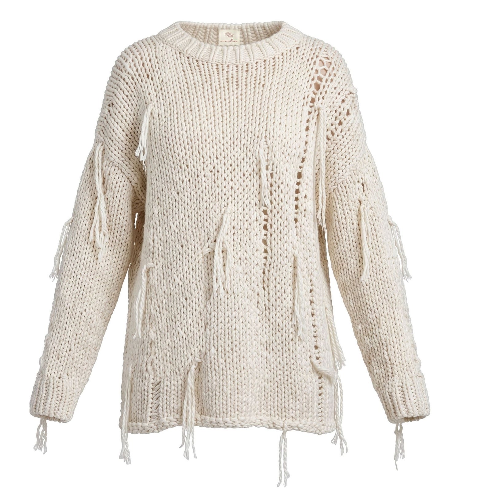 Moonbloom Knit Sweater in Grey White