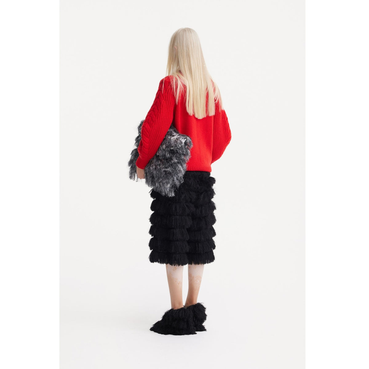 Evening Textured Fringe Bermuda Shorts | Black