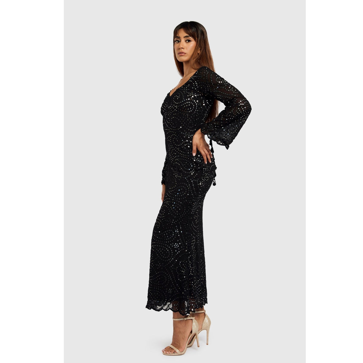 INTERNATIONAL APPEAL - Black Patra Mermaid Maxi Dress
