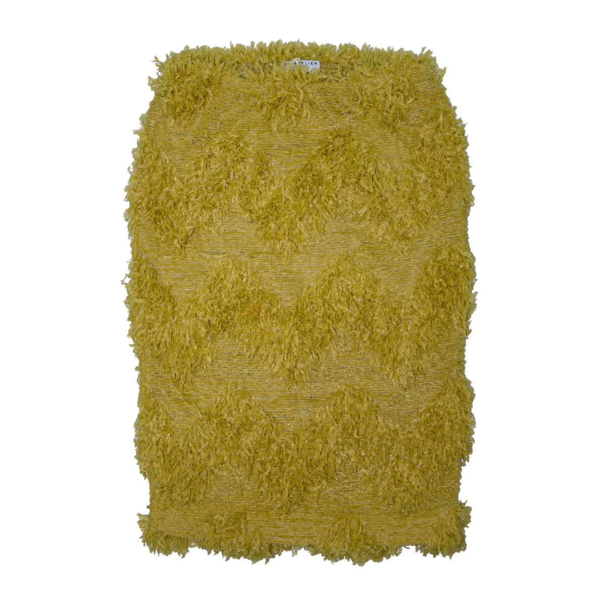 Green textured rug on a white background