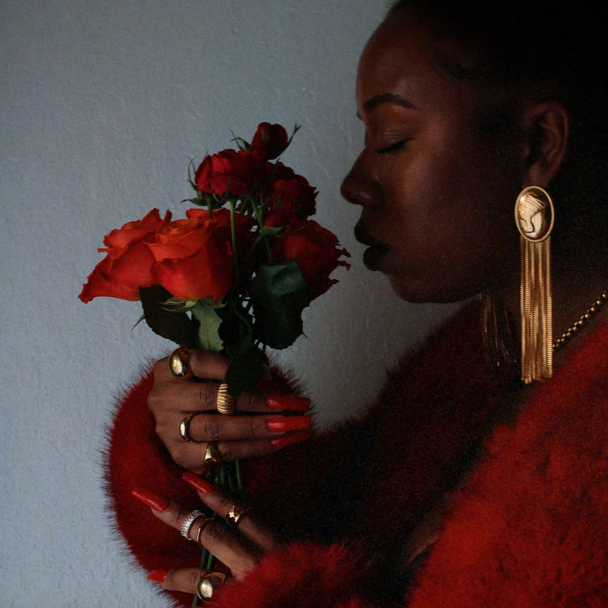 Nefertiti Bust Fringe Earrings