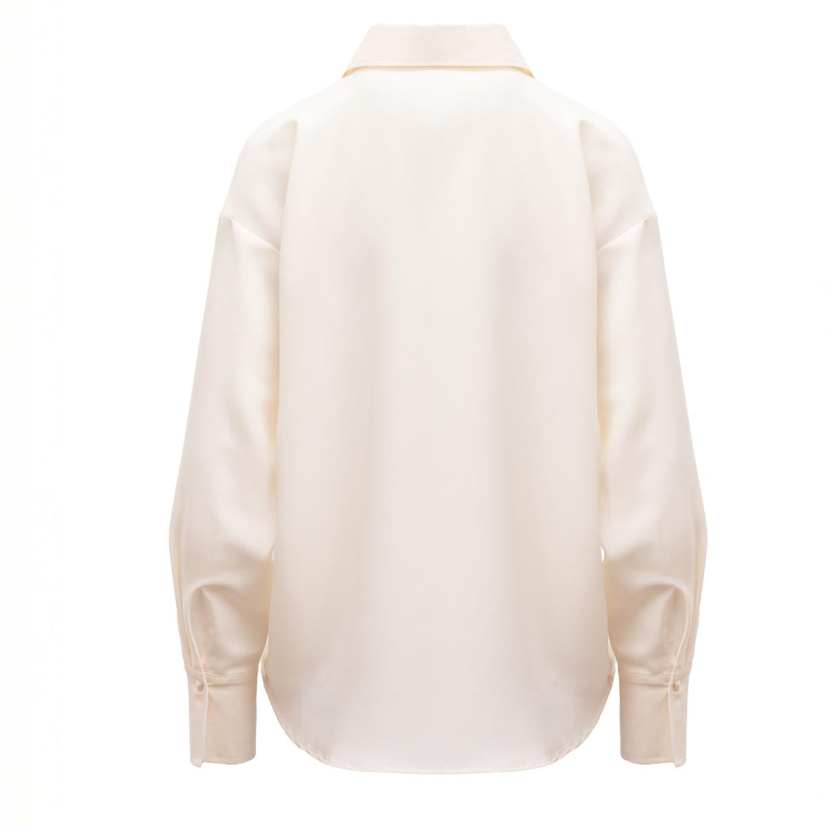 Relaxed Button-Up Cream Blouse