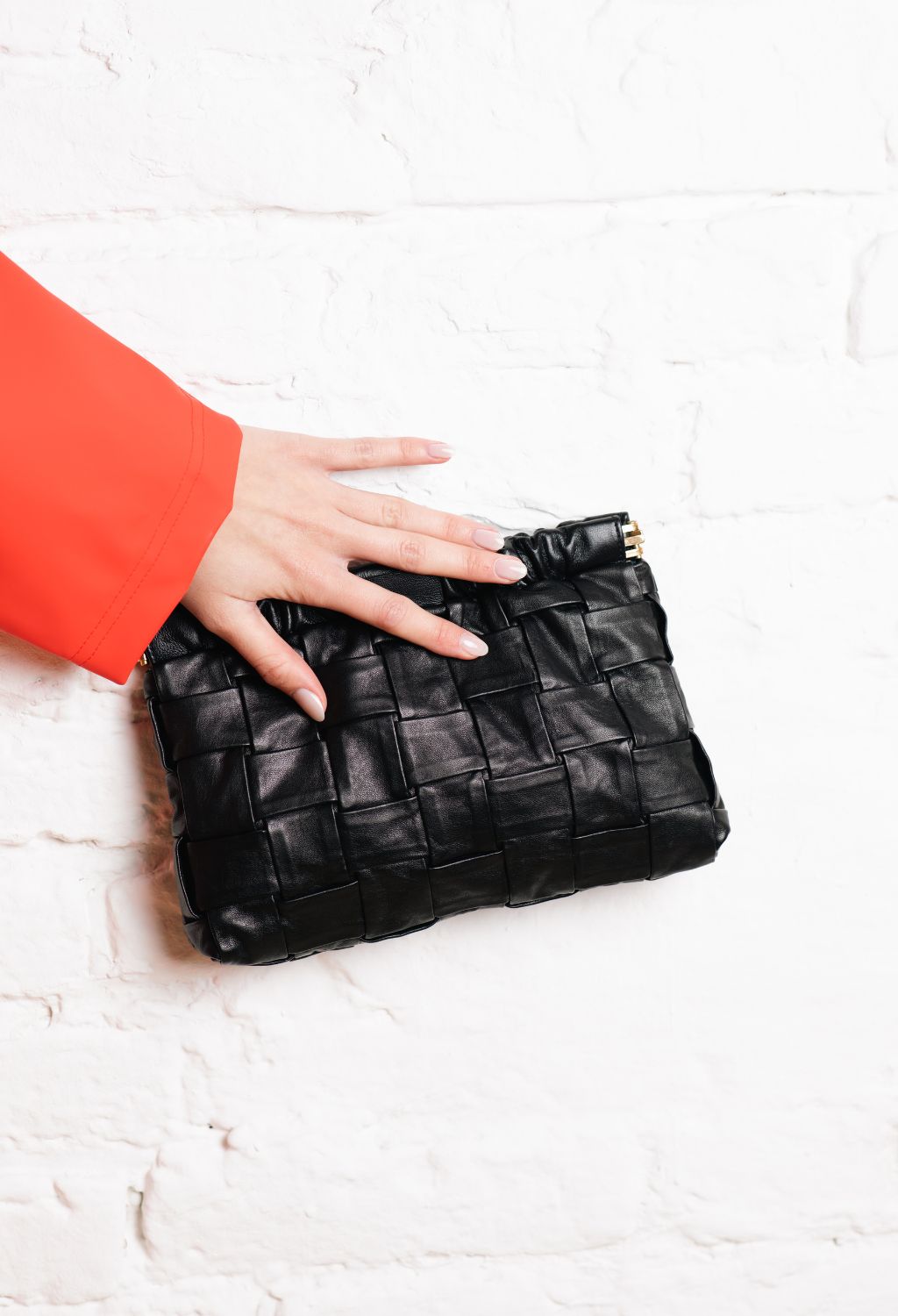 SCLARANDIS - Woven Leather Clutch Bag, buy at DOORS NYC