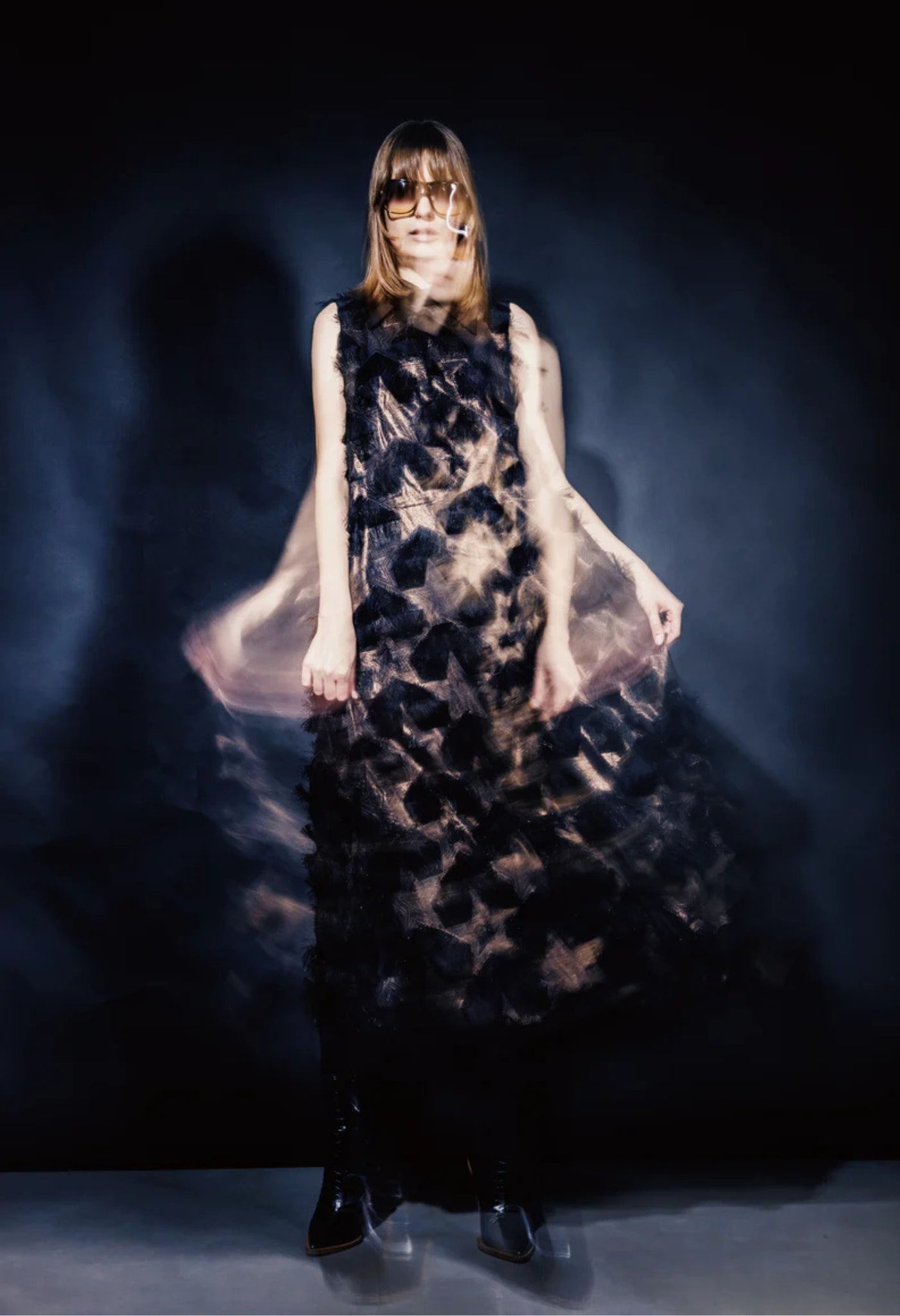 Evening Gown A-Line Maxi Dress With Stars