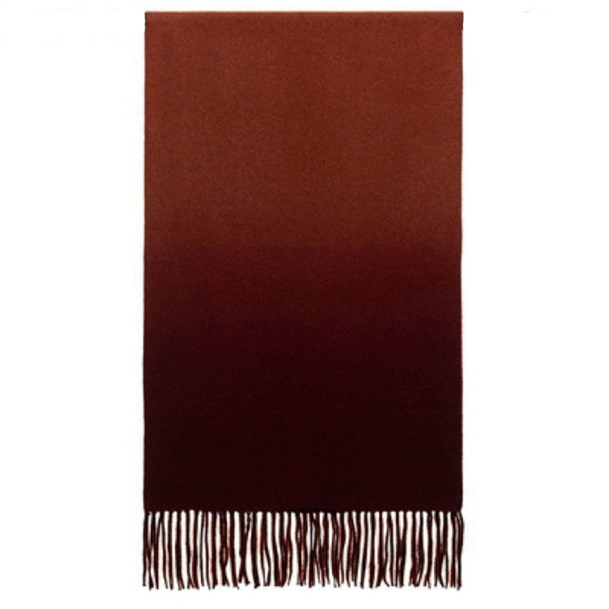 The OO-TO Standard length Fringed Ombre Scarf features a handcrafted Nepalese design with wine and rust hues and stylish fringe detailing along the lower edge.
