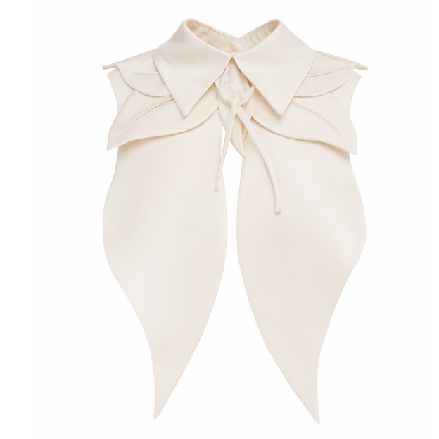 Oversized Satin Bib Collar - Ivory