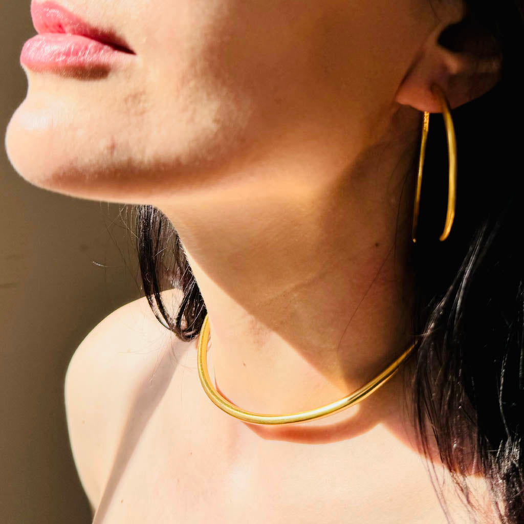 AKI ROC JEWELRY - The Hug Cuff Choker | Brass Gold, buy at DOORS NYC