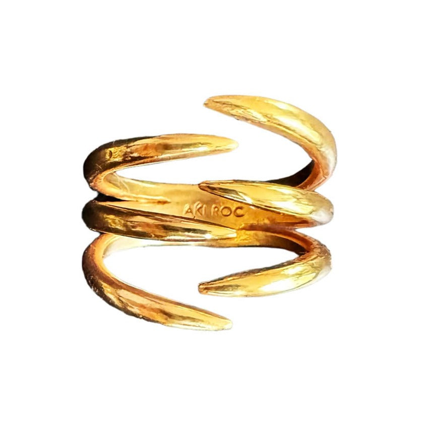 AKI ROC JEWELRY - The Hug Ring Trio | Brass Gold, buy at DOORS NYC