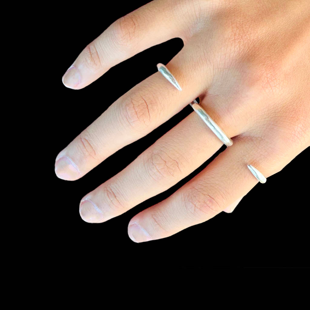 AKI ROC JEWELRY - Thee-Finger Hug Ring | Sterling Silver, buy at DOORS NYC