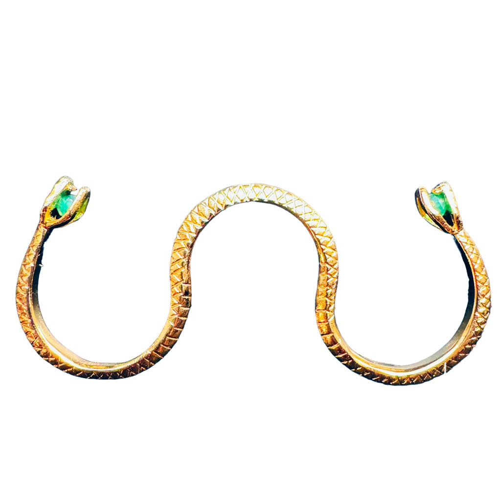 AKI ROC JEWELRY - Three Finger Snake Ring | Brass Gold, buy at DOORS NYC