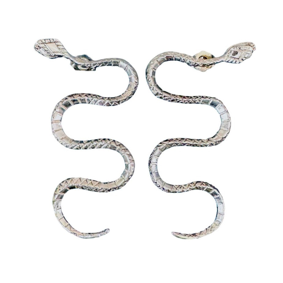 AKI ROC JEWELRY - Maya Snake Earrings | Sterling Silver, buy at DOORS NYC