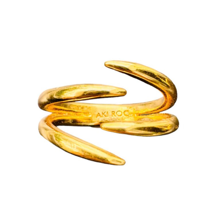 AKI ROC JEWELRY - The Hug Ring Duo | Brass Gold, buy at DOORS NYC