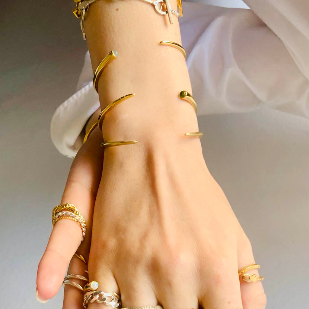 AKI ROC JEWELRY - The Hug Cuff Bracelet | Brass Gold, buy at DOORS NYC