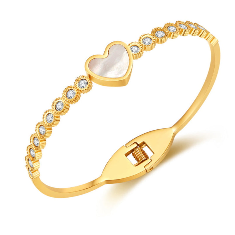 CELOVIS -  Alina Love Heart Bangle | Gold, buy at DOORS NYC