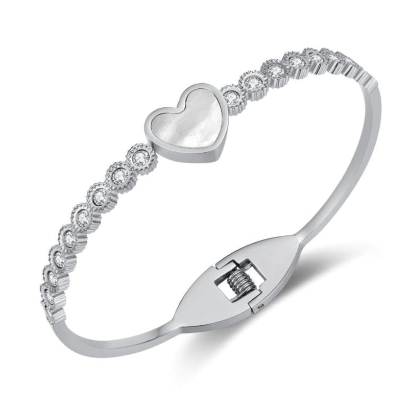 Alina Love Heart Bangle Silver | PR Sample