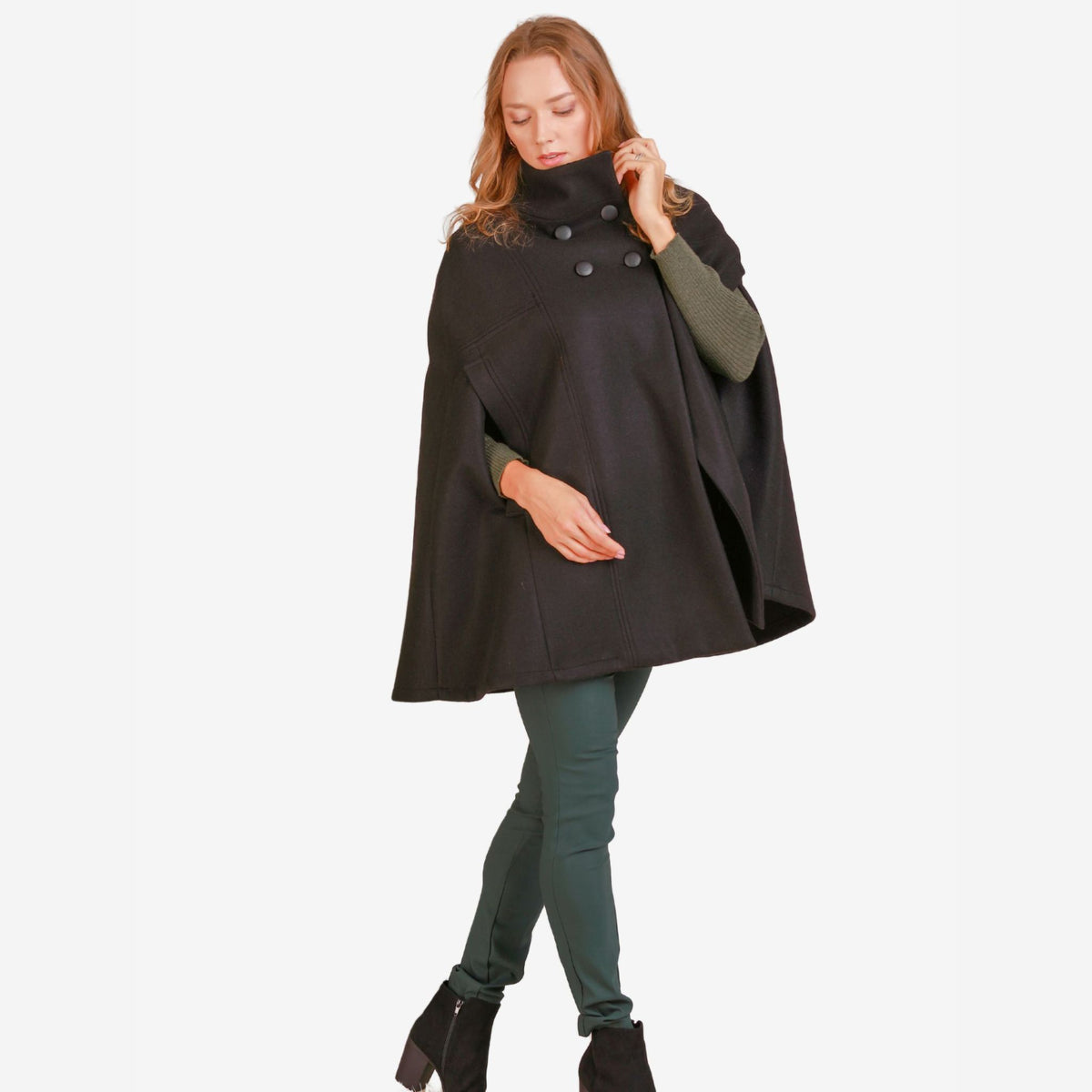 Alyssum Black Cape Coat