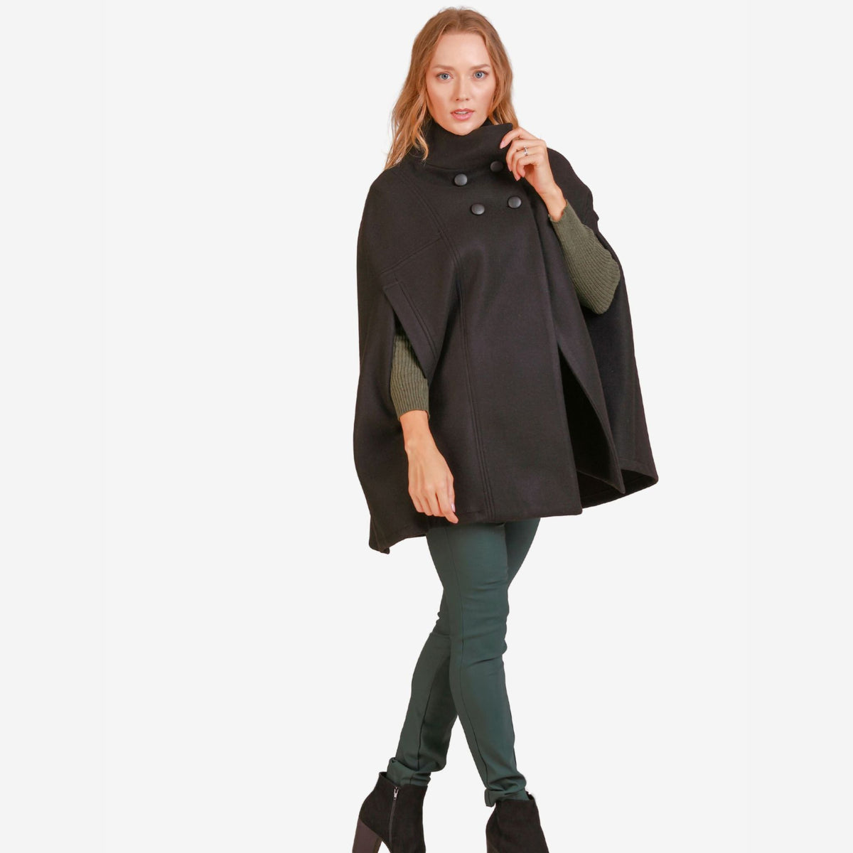 Alyssum Black Cape Coat