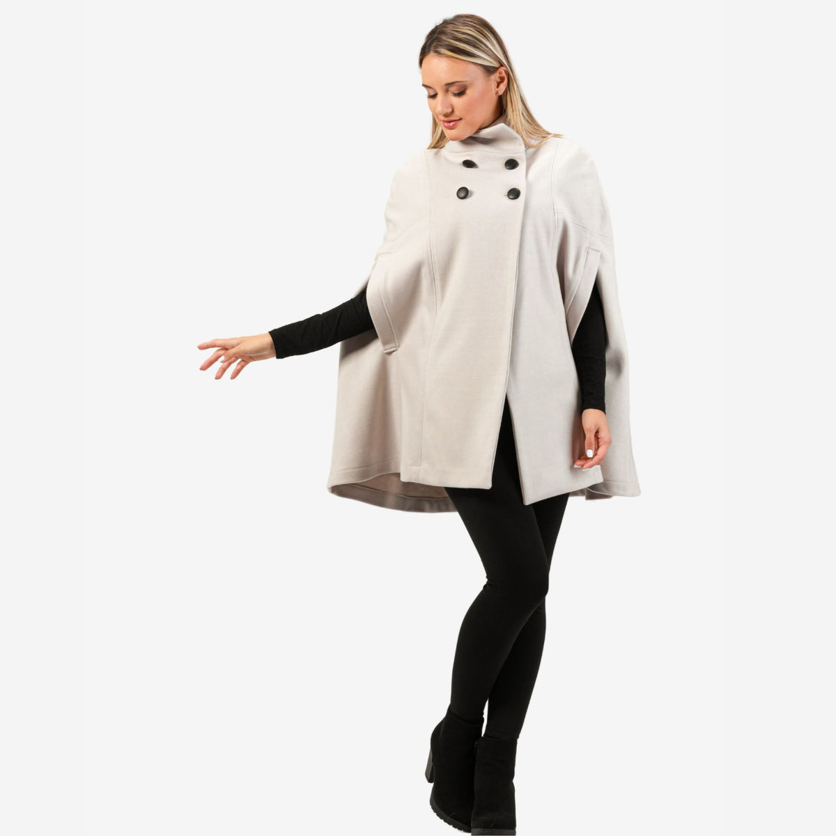 Alyssum Off-white Cape Coat
