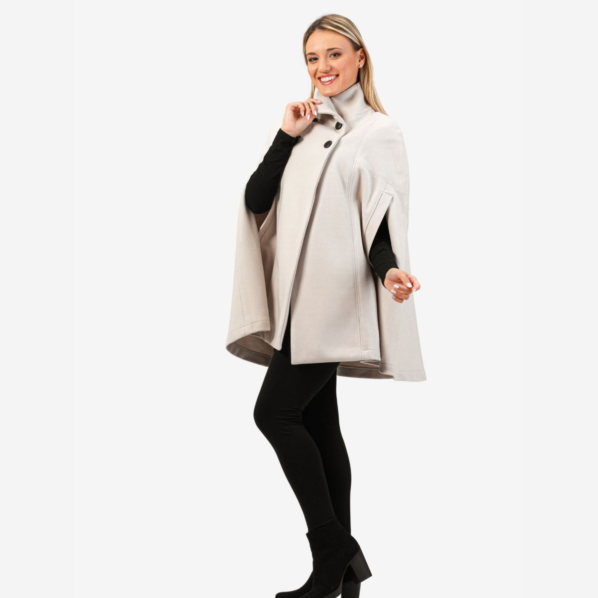 Alyssum Off-white Cape Coat