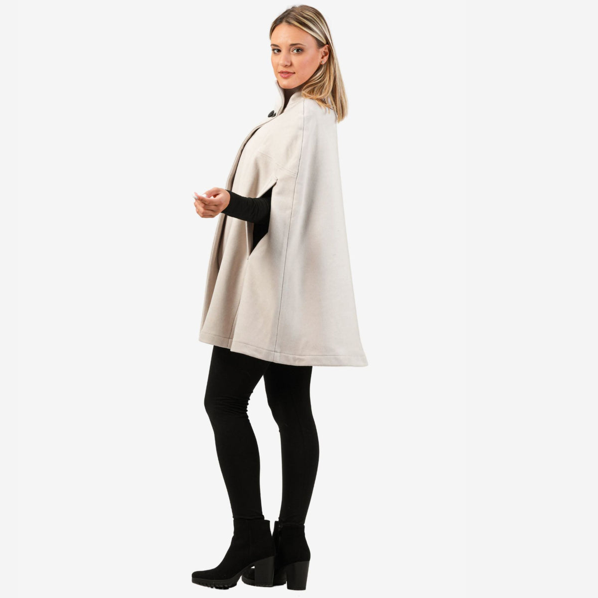 Alyssum Off-white Cape Coat