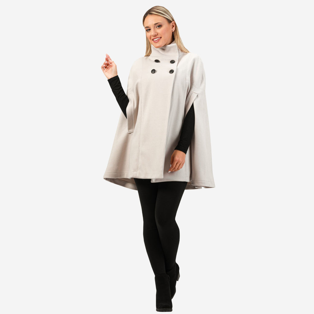 Alyssum Off-white Cape Coat