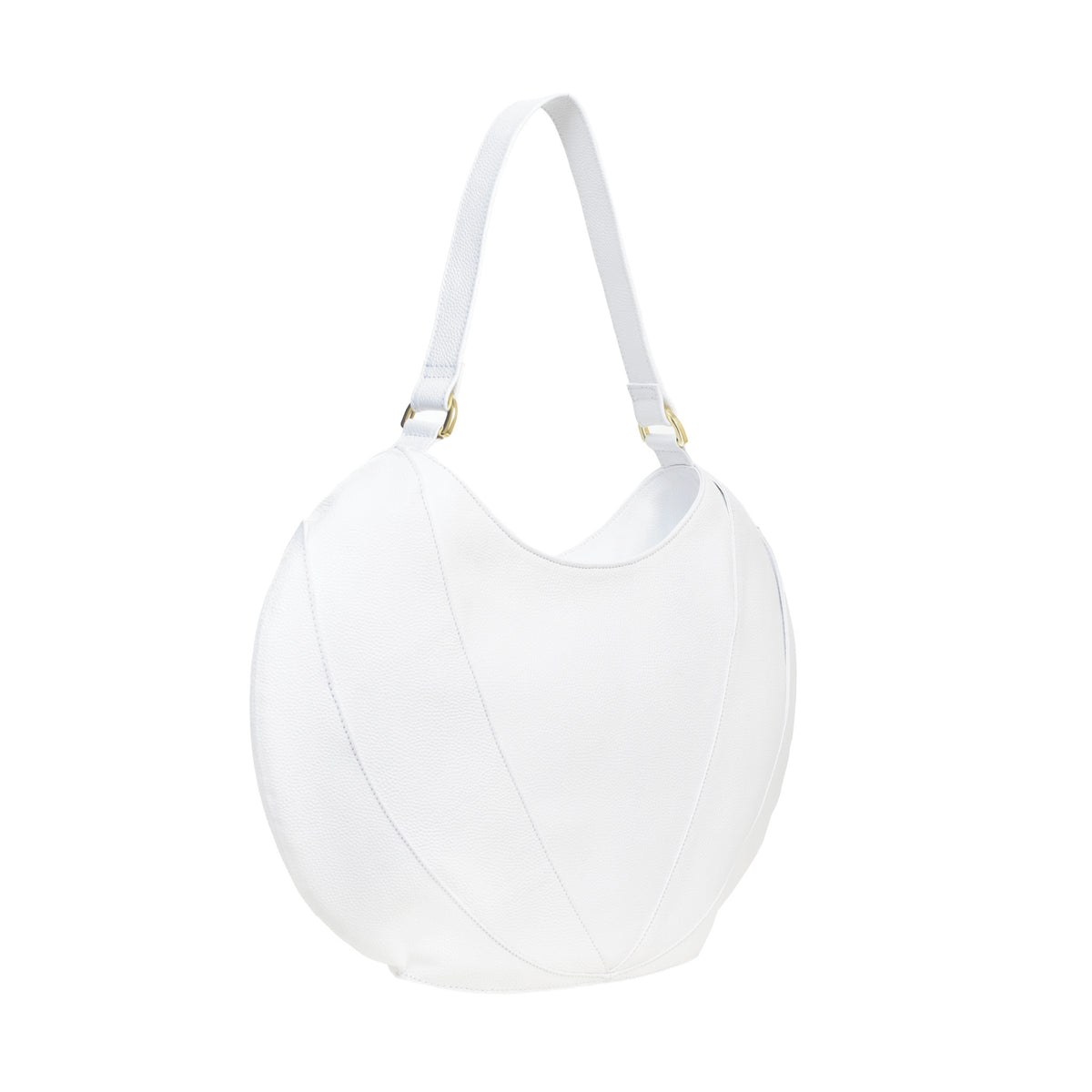 Angled view, Etherea Hobo White, designed by Made in Neptune