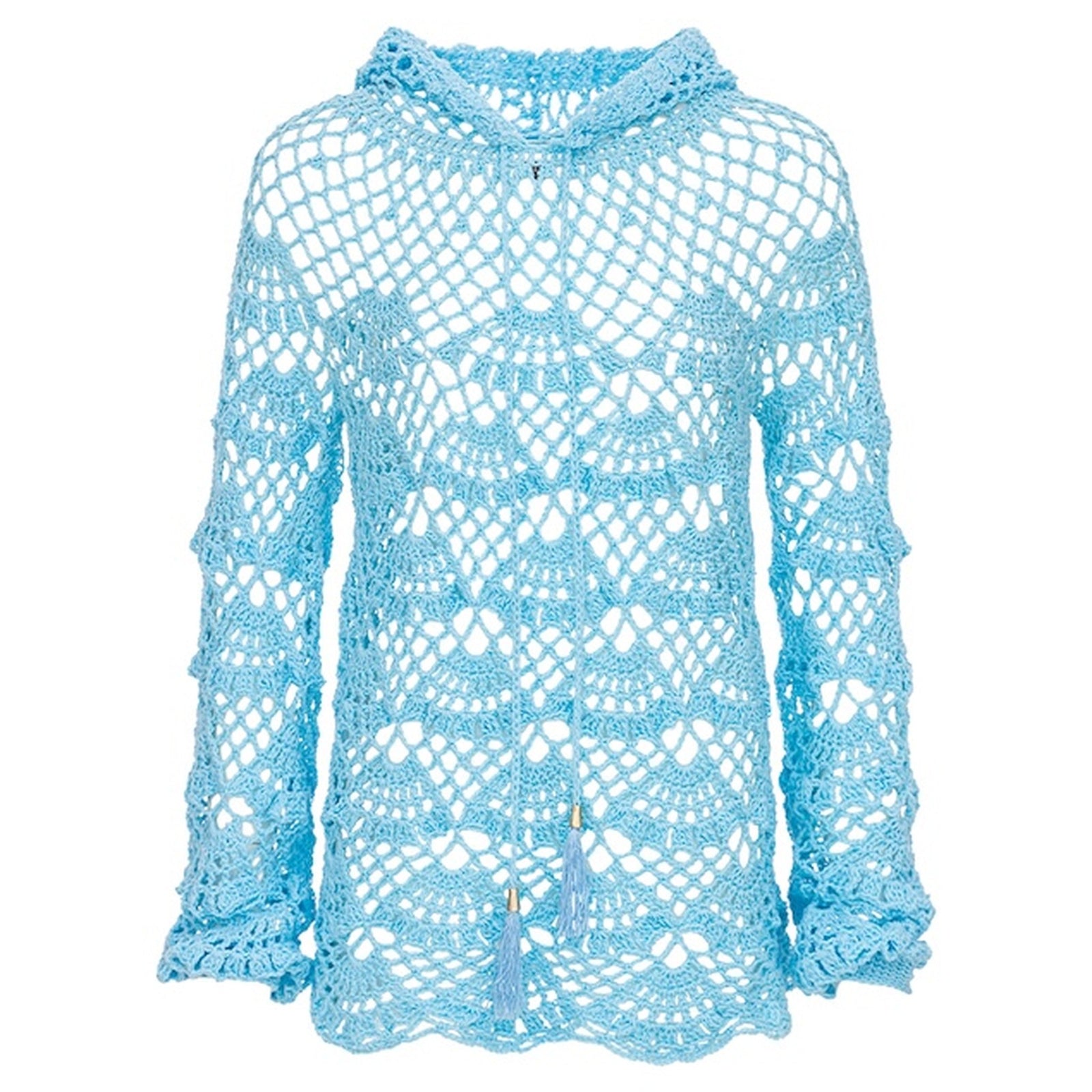 Aqua Marine Handmade Crochet Hoodie