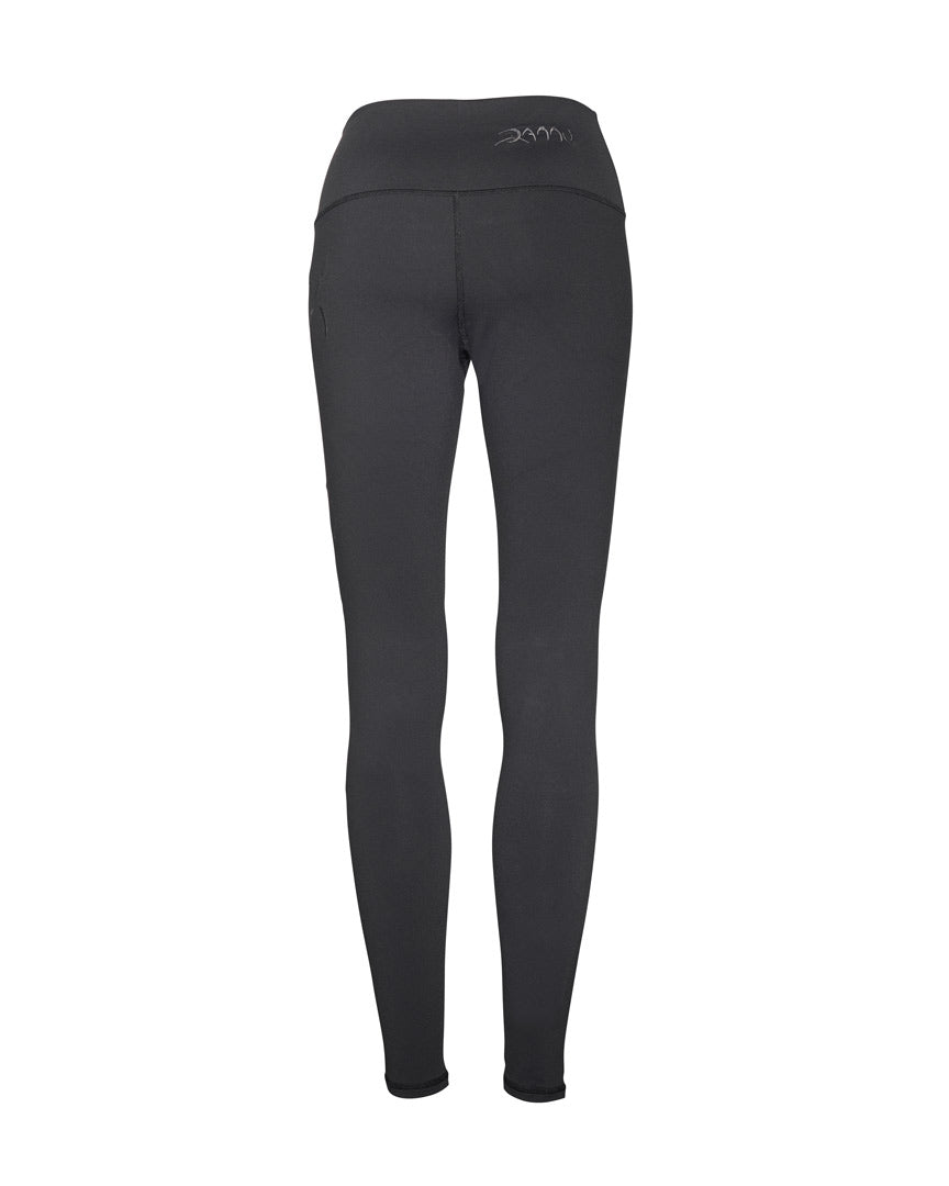 Black High-Waisted Leggings with Metallic Black Graphic