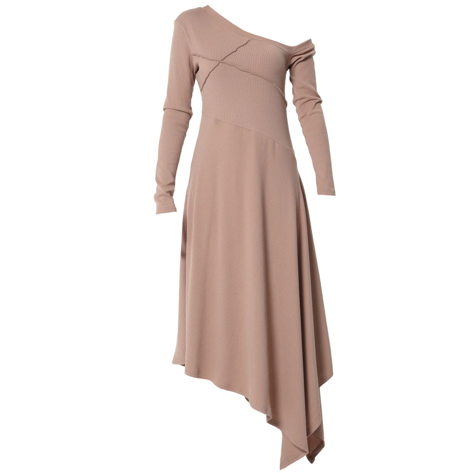 METAMORPHOZA - Asymmetric Dress | Beige, buy at DOORS NYC