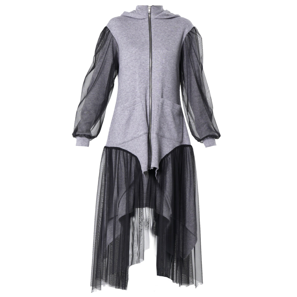 Avant-Garde Tulle Sleeves Cardigan