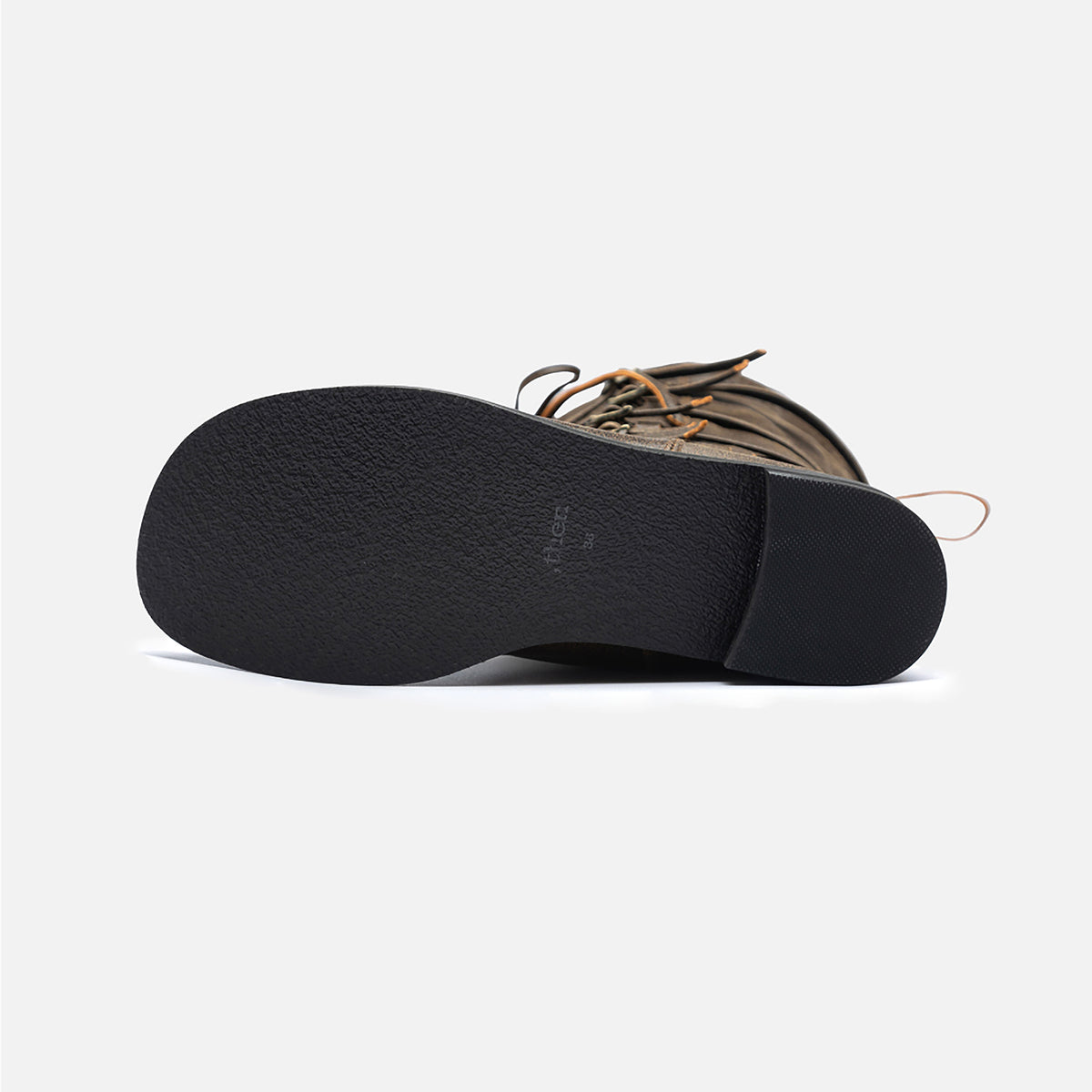 Brown Leather 
Multi‑Strap Buckle Mid‑Calf Boots