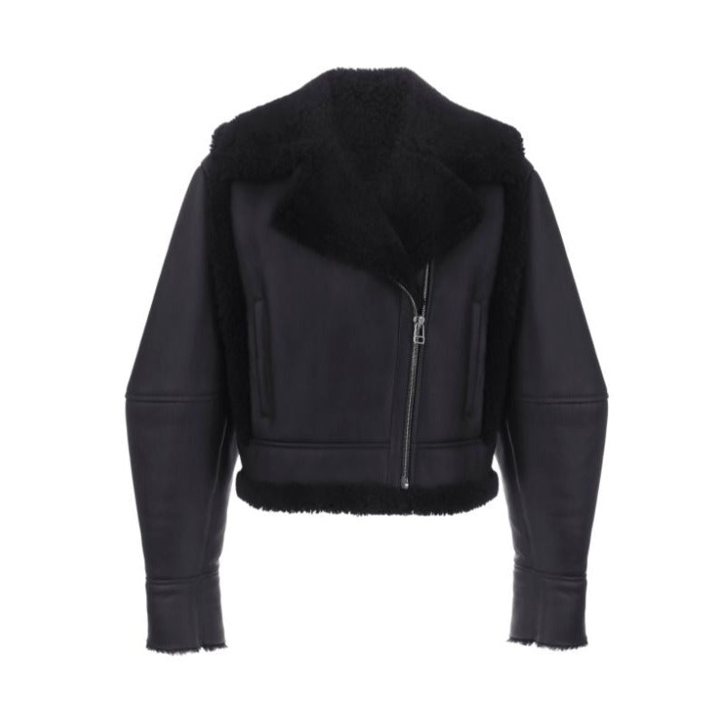 KULAKOVSKY - Black Shearling Jacket buy at DOORS NYC