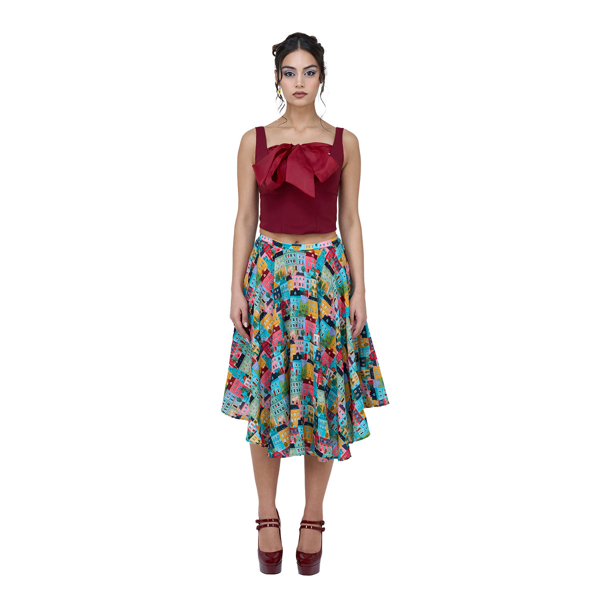 28NATELIER - Burgundy Bow Top, buy at DOORS NYC