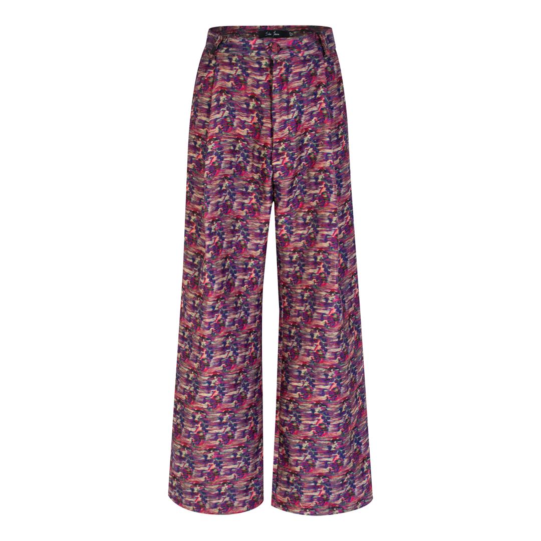 Termeh Pleated Barrel Trousers by SAHAR JABERIAN - front