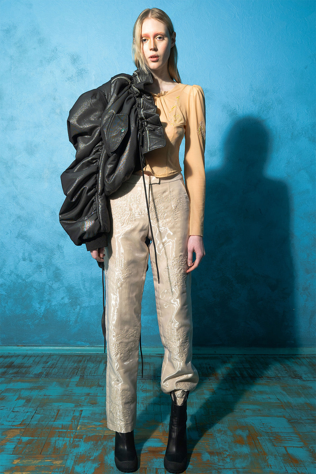 MASHAT - Beige Mesh Top, buy at DOORS NYC