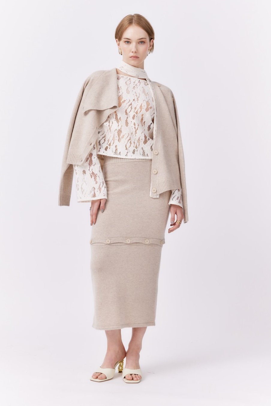 MNK ATELIER - Detachable Skirt | Beige, buy at DOORS NYC