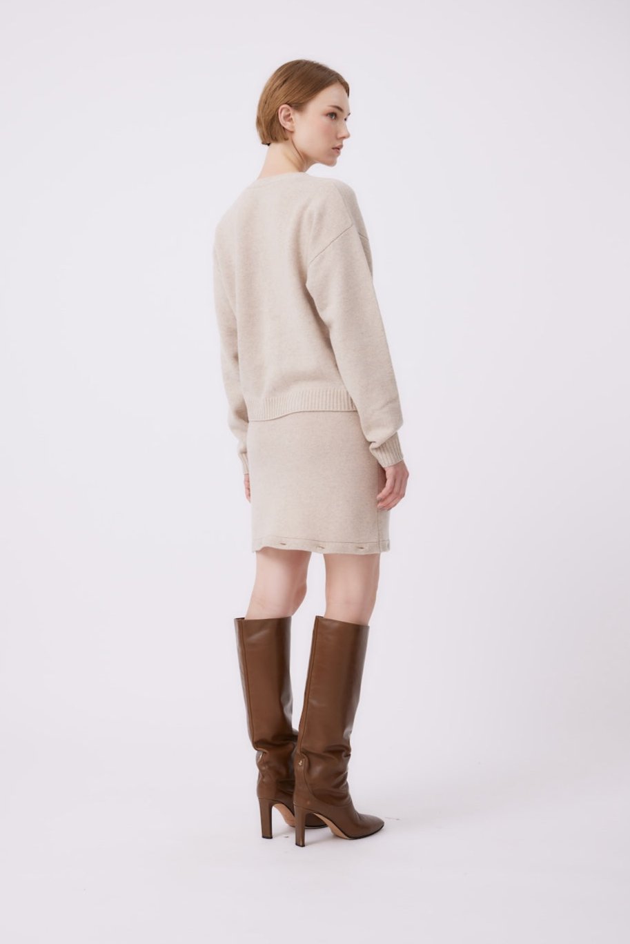 MNK ATELIER - Knit Cardigan | Beige, buy at DOORS NYC