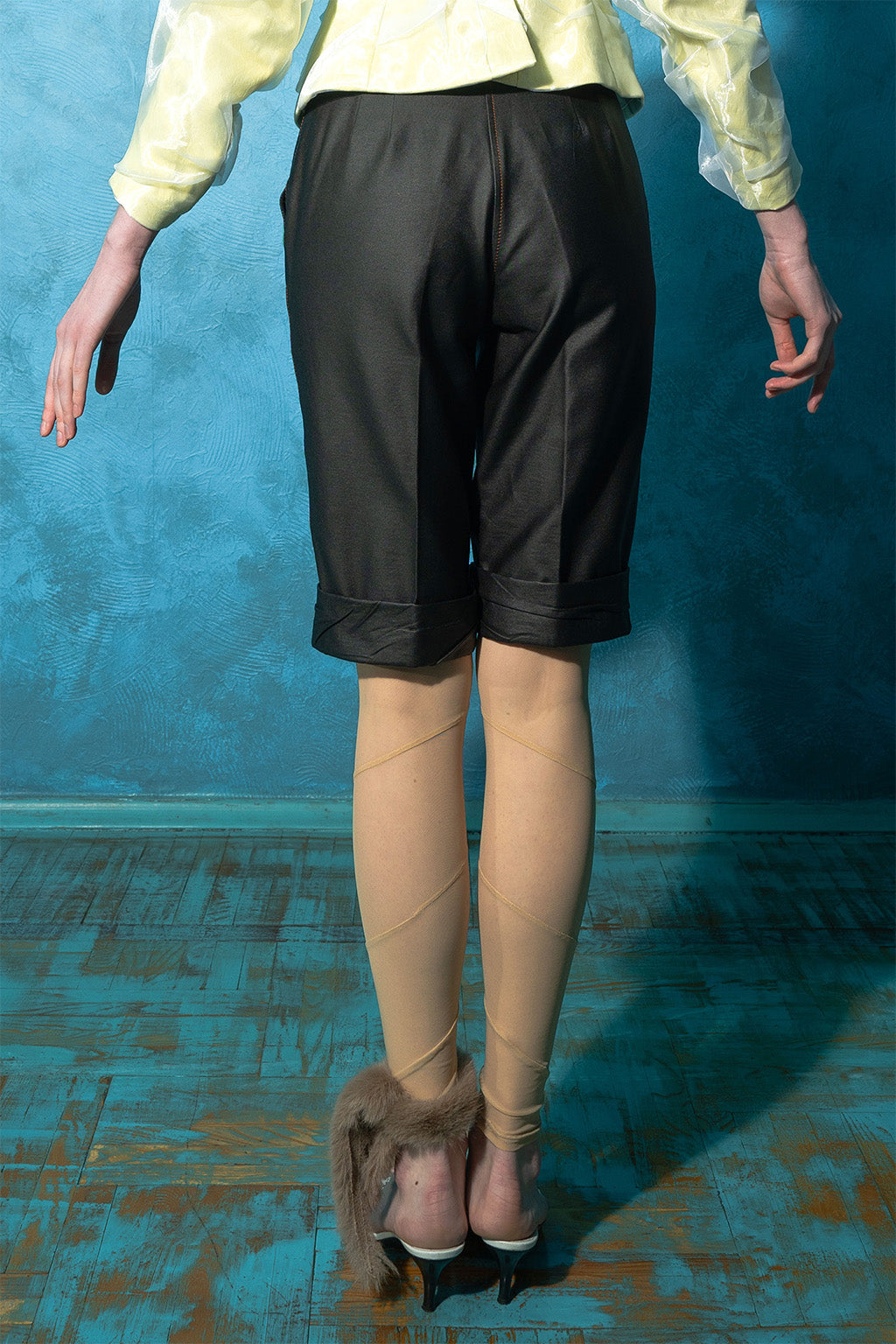 MASHAT - Beige Mesh Spiral Leggings, buy at DOORS NYC