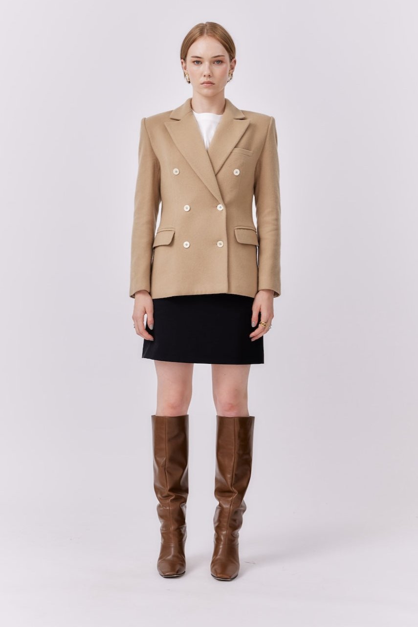 MNK ATELIER - Wool Blazer | Beige PR Sample at DOORS NYC PR showroom