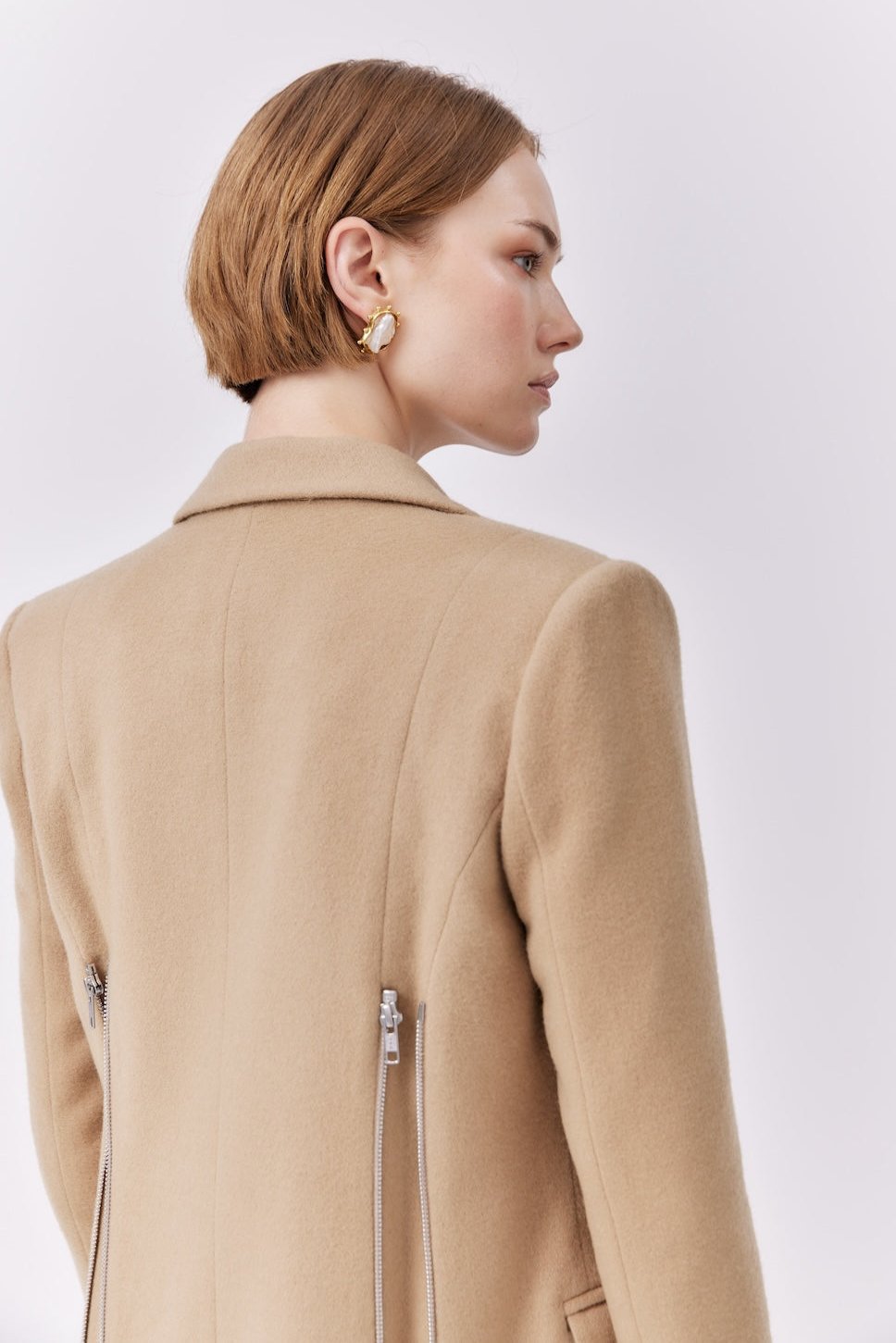 MNK ATELIER - Wool Blazer | Beige PR Sample at DOORS NYC PR showroom