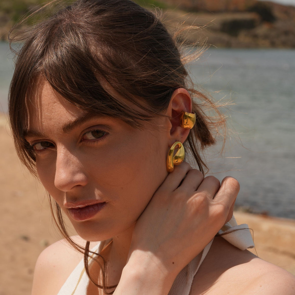 Big Ear Cuff Earrings | Gold