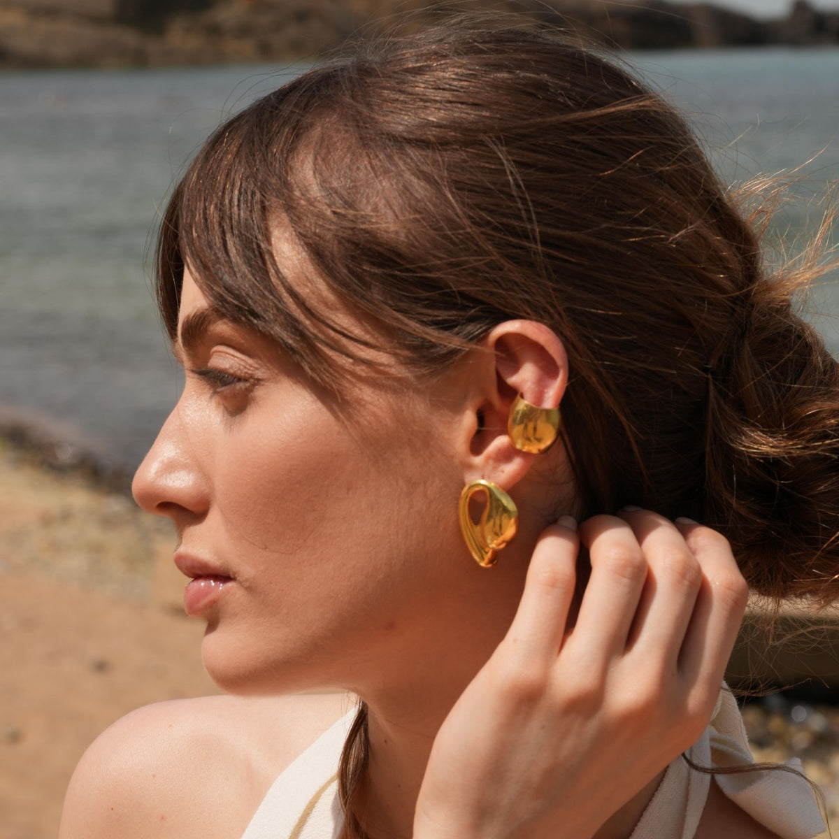 Big Ear Cuff Earrings | Gold