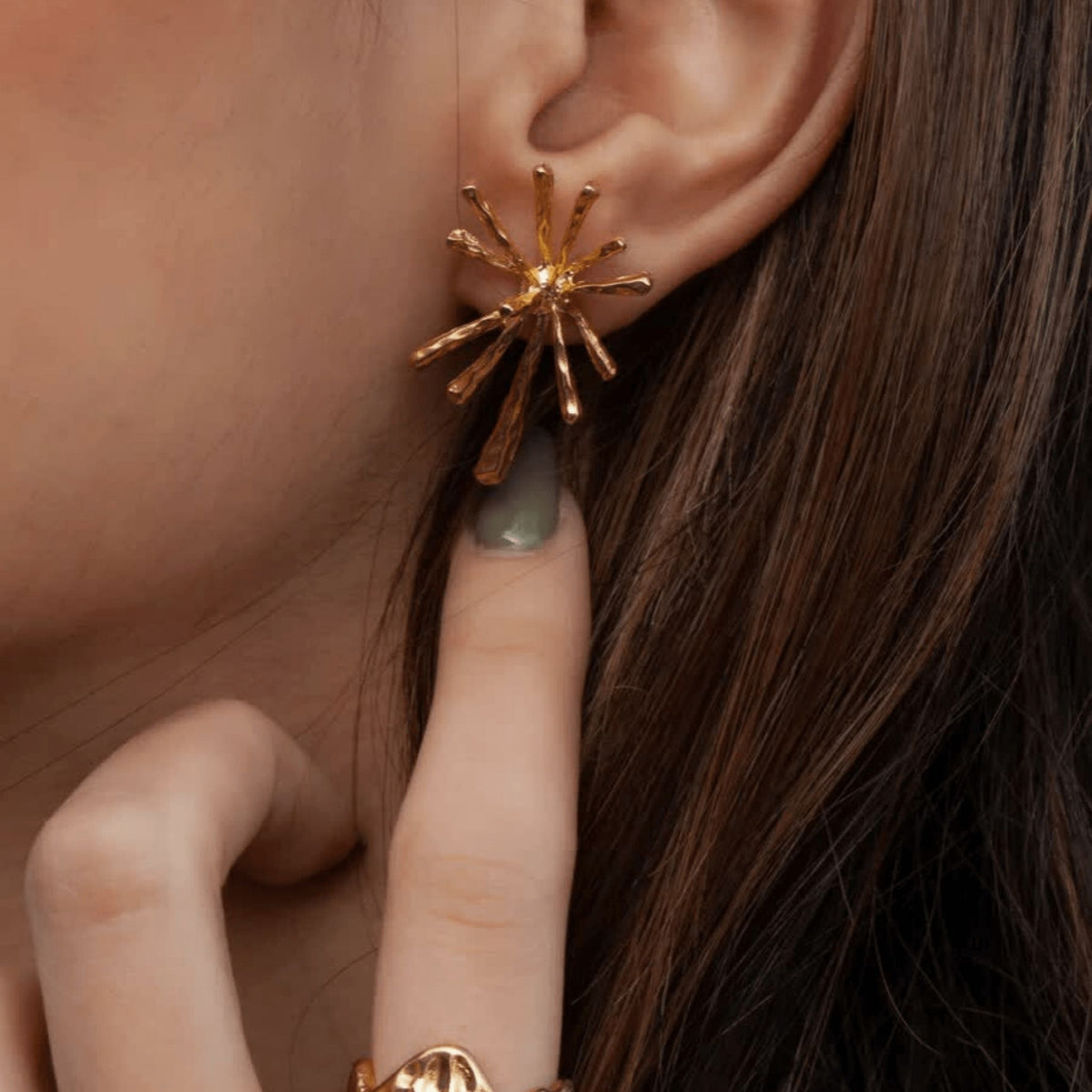 LINYA JEWELRY -Big Flow Gold Earrings | Gold, buy at DOORS NYC
