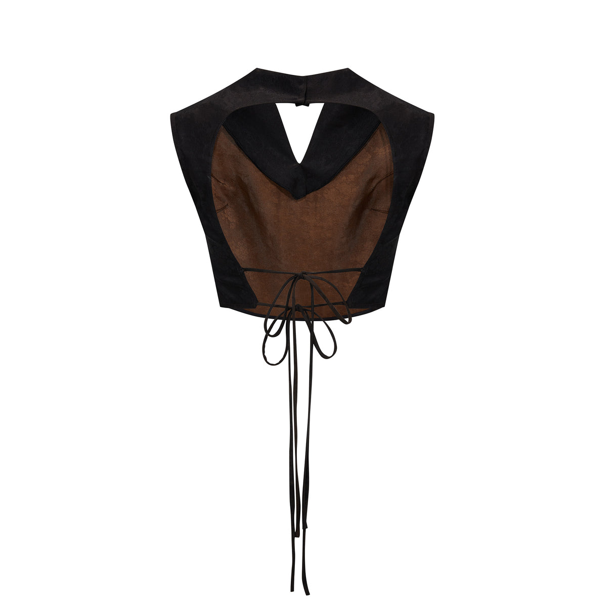 Black Backless Ribbon Top