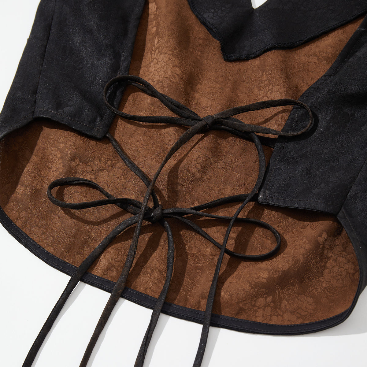 Black Backless Ribbon Top