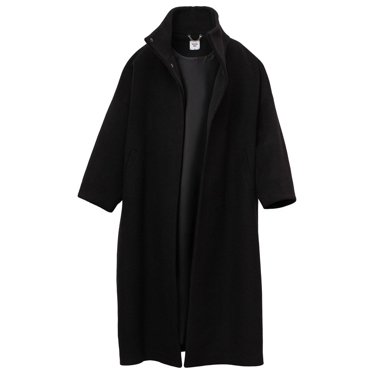Black Stand Collar Oversize Coat
