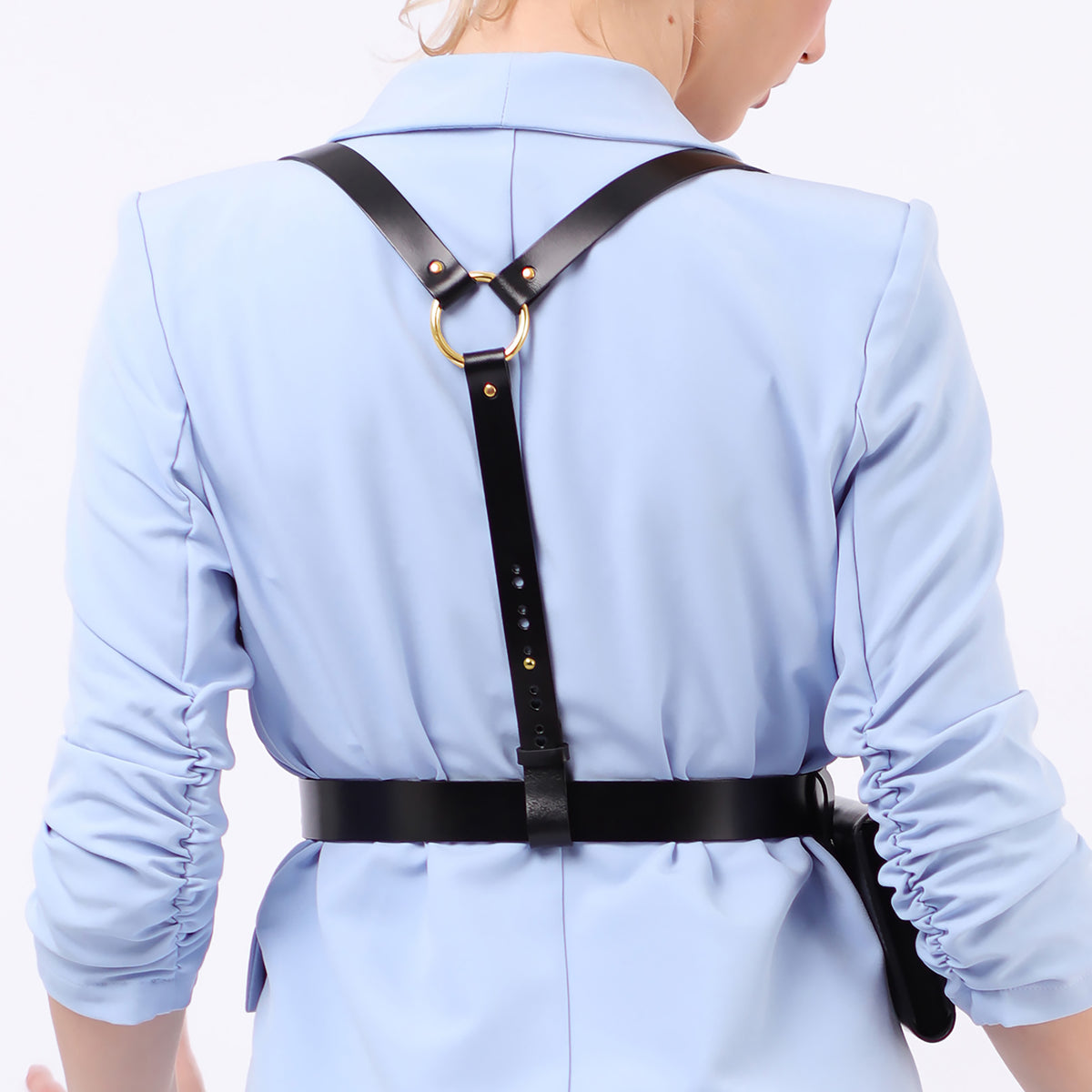 HAUTE CUIR - Black Double Bag Harness, buy at DOORS NYC